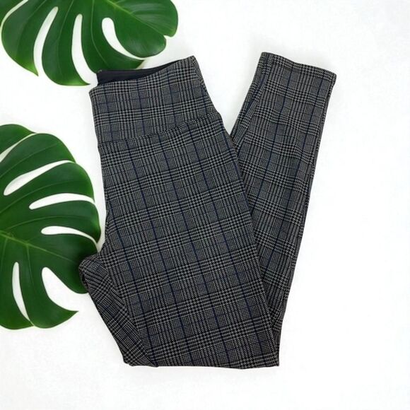 🆕 Three Dots High Rise Leggings in Mini Houndstooth Plaid Check - Picture 4 of 9